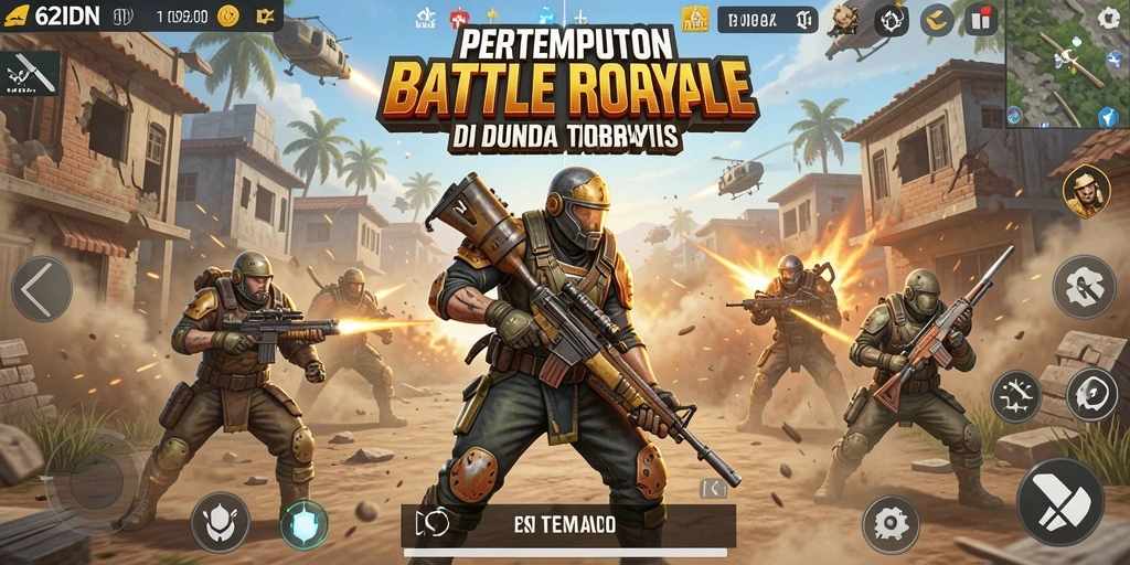Gameplay Battle Royale yang intens dan seru di 62IDN.
