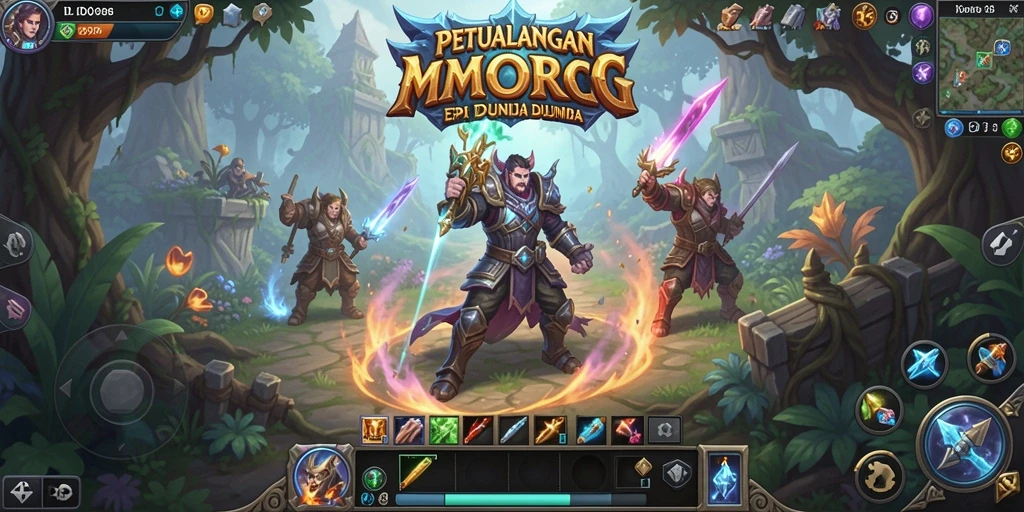 Tampilan gameplay menarik dan aksi seru di dunia MMORPG.