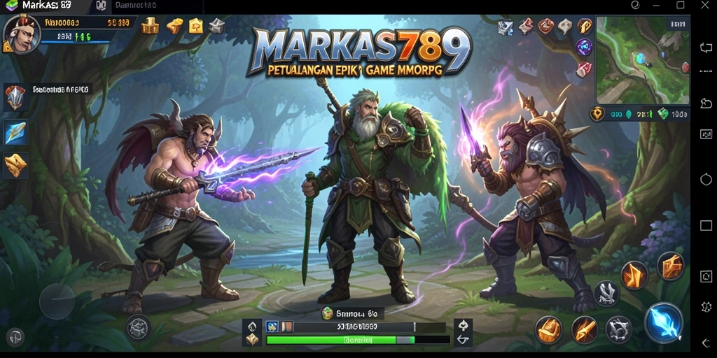 Tampilan menawan dari gameplay petualangan MMORPG.