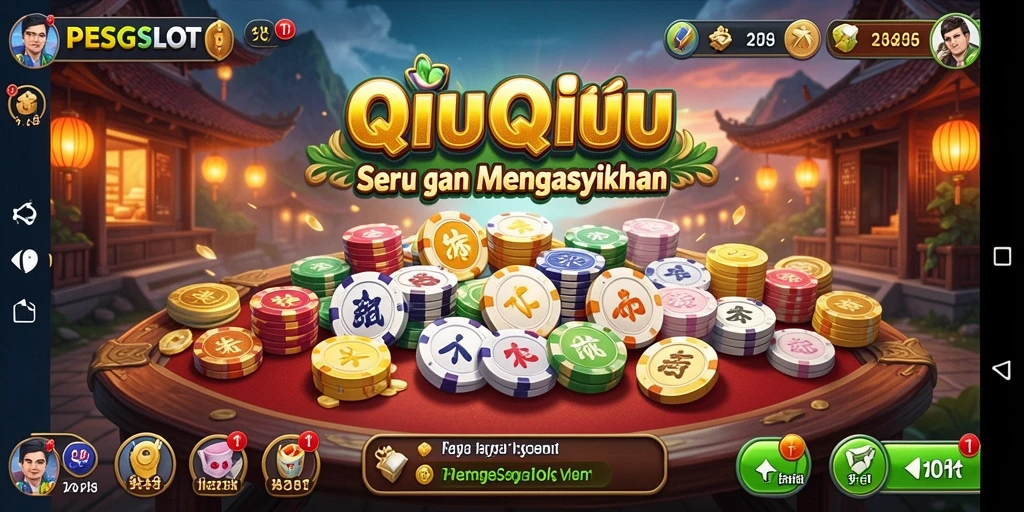 Screenshot utama PESGSLOT menampilkan aksi seru permainan QiuQiu.