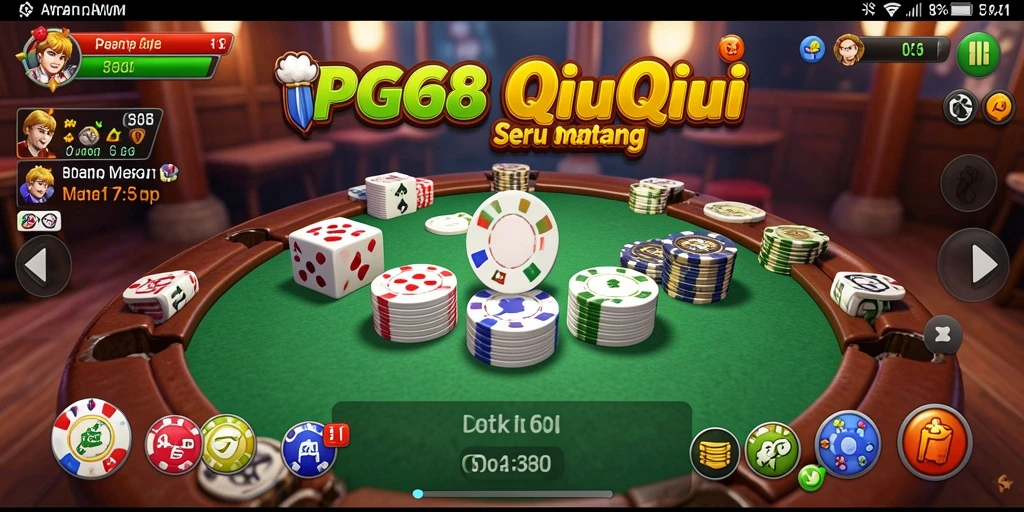 Screenshot gameplay PGG68 yang menunjukkan serunya bermain QiuQiu.
