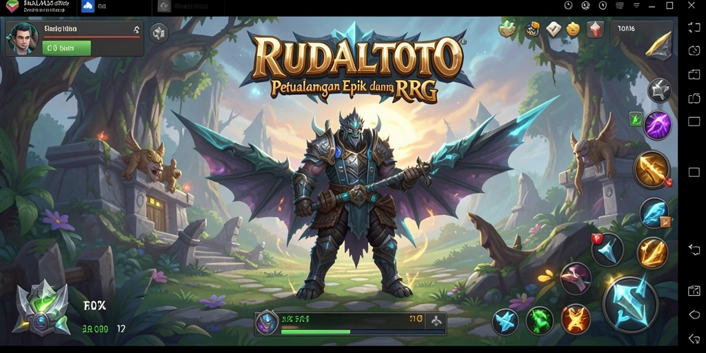 Tampilan gameplay RUDALTOTO yang penuh aksi RPG.