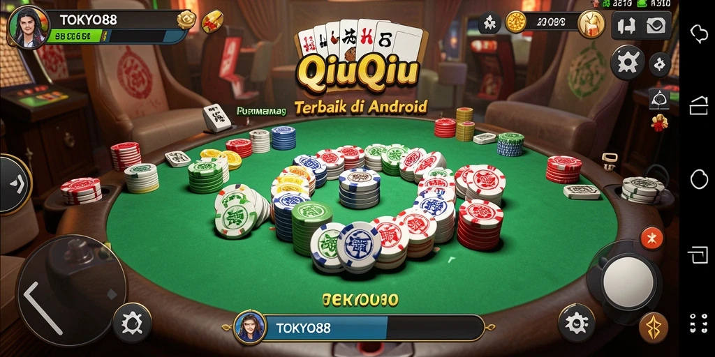 Tampilan gameplay menegangkan dalam permainan QiuQiu TOKYO88.